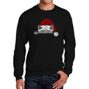 Black Medium Christmas Peeking Cat - Men's Word Art Crewneck Sweatshirt