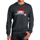 Gray Medium Christmas Peeking Cat - Men's Word Art Crewneck Sweatshirt