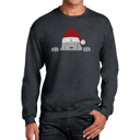 Gray Small Christmas Peeking Dog - Men's Word Art Crewneck Sweatshirt
