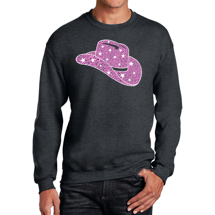 Cowgirl Hat - Men's Word Art Crewneck Sweatshirt
