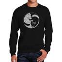  Yin Yang Cat - Mens Word Art Crewneck Sweatshirt