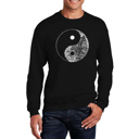 Black Medium Yin Yang - Mens Word Art Crewneck Sweatshirt