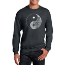 Gray Large Yin Yang - Mens Word Art Crewneck Sweatshirt
