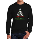 Black Small Meowy Christmas Tree - Men's Word Art Crewneck Sweatshirt