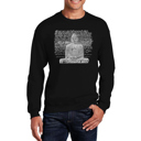 Black Large Zen Buddha - Mens Word Art Crewneck Sweatshirt