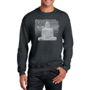 Gray Small Zen Buddha - Mens Word Art Crewneck Sweatshirt