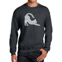 Gray XL Stretching Cat - Men's Word Art Crewneck Sweatshirt