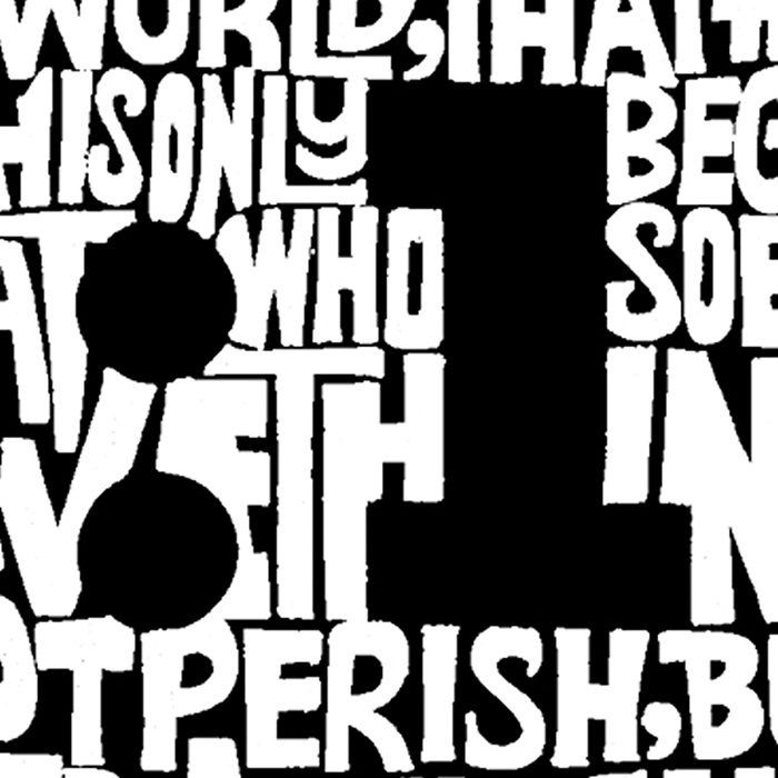 Women's Word Art V-Neck T-Shirt - John 3:16