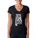 Black Medium Women's Word Art V-Neck T-Shirt - Sweet Home Alabama