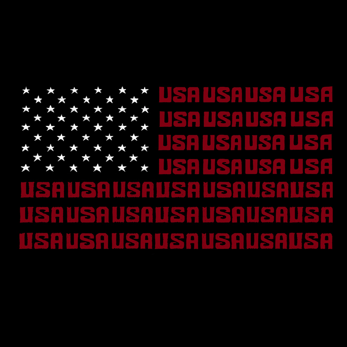 Women's Word Art V-Neck T-Shirt - USA Flag
