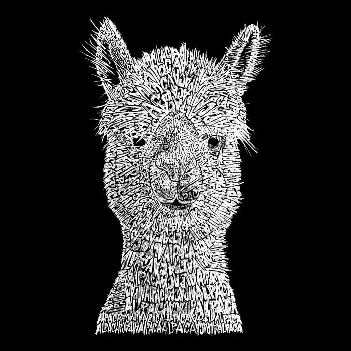 Women's Word Art V-Neck T-Shirt - Alpaca
