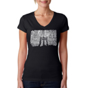 Black XL Women's Word Art V-Neck T-Shirt - Brooklyn Bridge
