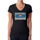 Black Medium Women's Word Art V-Neck T-Shirt - 80s One Hit Wonders