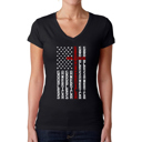  Cross Flag - Women's Word Art V-Neck T-Shirt