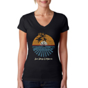  Women's Word Art V-Neck T-Shirt - Cities In San Diego