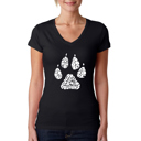  Women's Word Art V-Neck T-Shirt - Dog Mom