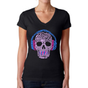  Women's Word Art V-Neck T-Shirt - Styles of EDM Music