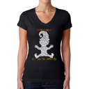 Black XXL Christmas Elf - Women's Word Art V-Neck T-Shirt