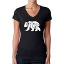 Black Small Explore - Women's Word Art V-Neck T-Shirt