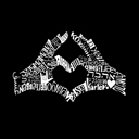  Women's Word Art V-Neck T-Shirt - Finger Heart
