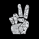  Women's Word Art V-Neck T-Shirt - PEACE FINGERS