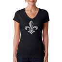 Black XL Women's Word Art V-Neck T-Shirt - LYRICS TO WHEN THE SAINTS GO MARCHING IN