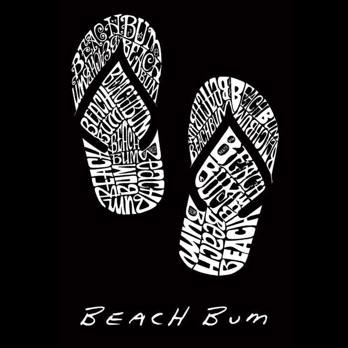 Women's Word Art V-Neck T-Shirt - BEACH BUM