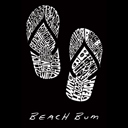  Women's Word Art V-Neck T-Shirt - BEACH BUM