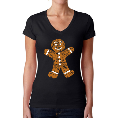 Gingerbread - Women's Word Art V-Neck T-Shirt