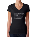 Black XL Women's Word Art V-Neck T-Shirt - Glory Hallelujah Flag