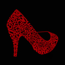 Women's Word Art V-Neck T-Shirt - High Heel