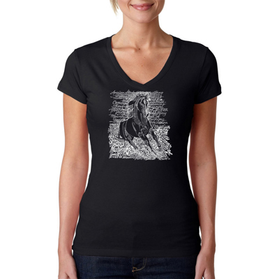 Women's Word Art V-Neck T-Shirt - POPULAR HORSE BREEDS