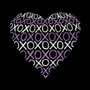  Women's Word Art V-Neck T-Shirt - XOXO Heart