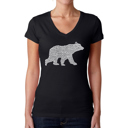 Black Medium Women's Word Art V-Neck T-Shirt - Mama Bear