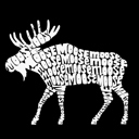  Women's Word Art V-Neck T-Shirt - Moose