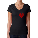 Black Small All You Need is Love - Women's Word Art V-Neck T-Shirt