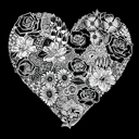  Women's Word Art V-Neck T-Shirt - Heart Flowers