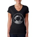 Black Medium Women's Word Art V-Neck T-Shirt - I Need My Space Astronaut