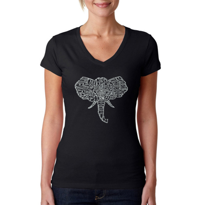 Women's Word Art V-Neck T-Shirt - Tusks