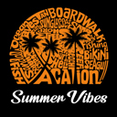  Summer Vibes - Women's Word Art V-Neck T-Shirt