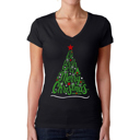 Black Small We Wish You A Merry Christmas - Women's Word Art V-Neck T-Shirt