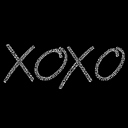  Women's Word Art V-Neck T-Shirt - XOXO