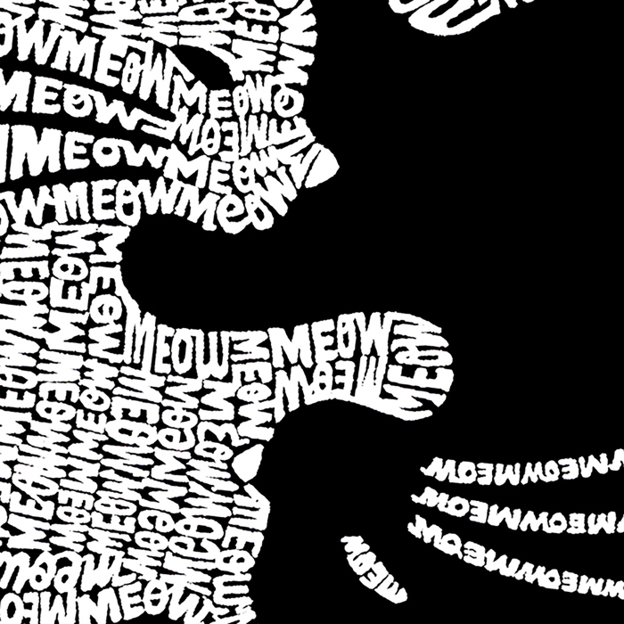 Women's Word Art V-Neck T-Shirt - Yin Yang Cat