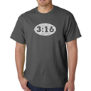 Gray XXXL Men's Word Art T-shirt - John 3:16
