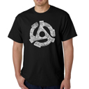 Black XL Mens Word Art T-shirt - Record Adapter