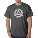 Gray Large Mens Word Art T-shirt - Record Adapter