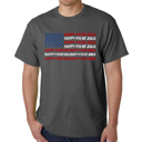 Gray XXXXL Happy 4th of July - Men's Word Art T-Shirt