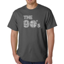 Gray XXXXL Men's Word Art T-shirt - 90S