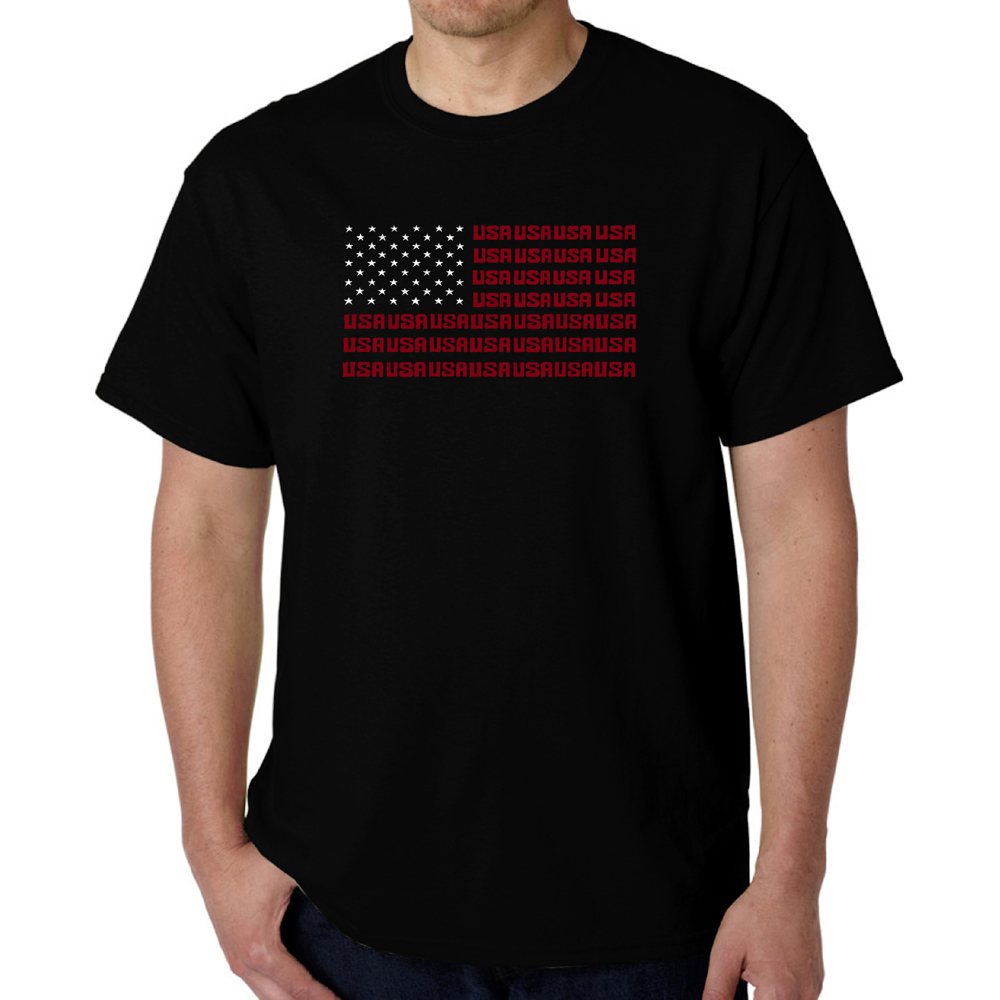 Men's Word Art T-shirt - USA Flag