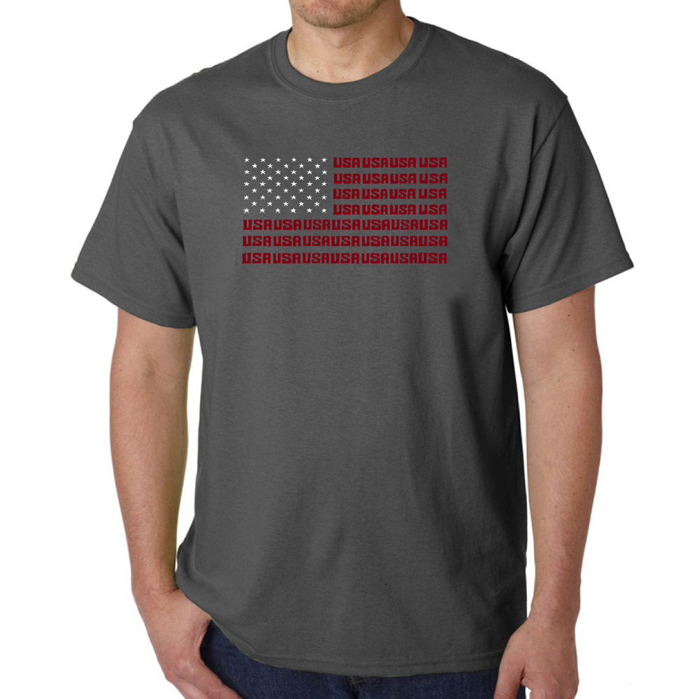 Men's Word Art T-shirt - USA Flag